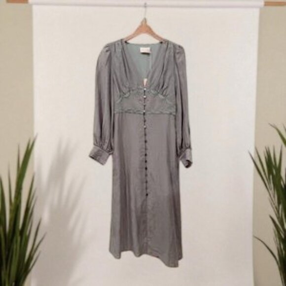 NWT Sancia Mathilde Midi Dress in Eucalyptus - Picture 2 of 6
